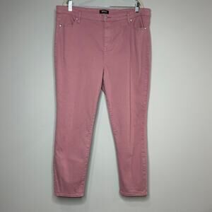 Buffalo David Bitton Pink Havana High-Rise Ankle Skinny Jeans Size 18